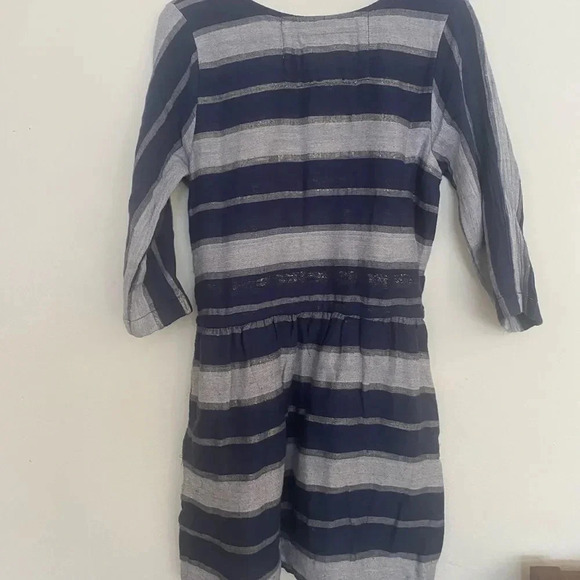 Ace & Jig dress navy, grey and silver long sleeve striped size medium - Picture 1 of 6